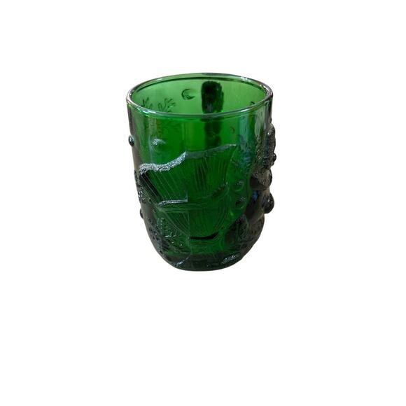 Vintage Arcoroc Emerald Green snowman glass mug cup France - Picture 2 of 6